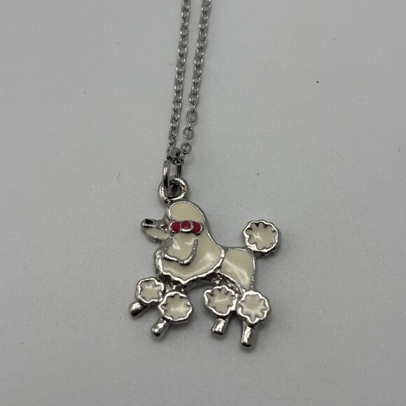 Vintage White Poodle Necklace - Picture 4 of 7
